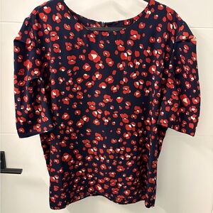 Stylish Orange/Red and Navy Women's Blouse